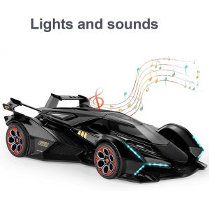 Метален автомобил Lamborghini V12 Vision GT, Die-Cast модел, 1:24, Черен, Без опаковка