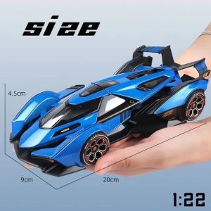 Метален автомобил Lamborghini V12 Vision GT, Die-Cast модел, 1:24, Син, Без опаковка