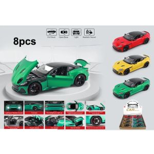 Метален автомобил Aston Martin DBS Superleggera, Die-Cast модел, 1:24, Жълт, Без опаковка