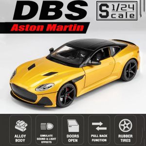 Метален автомобил Aston Martin DBS Superleggera, Die-Cast модел, 1:24, Жълт, Без опаковка