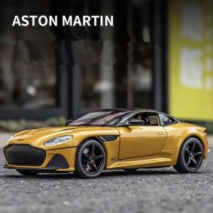 Метален автомобил Aston Martin DBS Superleggera, Die-Cast модел, 1:24, Жълт, Без опаковка