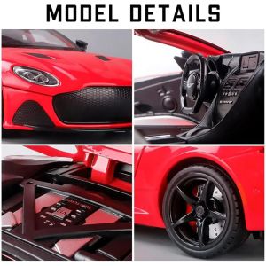 Метален автомобил Aston Martin DBS Superleggera, Die-Cast модел, 1:24, Червен, Без опаковка
