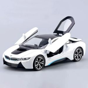 Метален автомобил BMW i8, Die-Cast модел, 1:24, Бял, Без опаковка