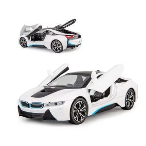 Метален автомобил BMW i8, Die-Cast модел, 1:24, Бял, Без опаковка