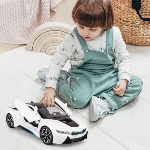 Метален автомобил BMW i8, Die-Cast модел, 1:24, Бял, Без опаковка