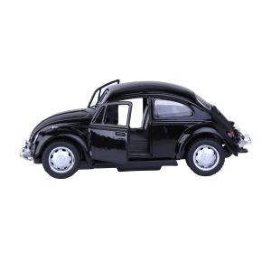 Метален Volkswagen Beetle 1:24, Черен, със звук, светлини и pull-back, Без опаковка