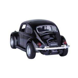 Метален Volkswagen Beetle 1:24, Черен, със звук, светлини и pull-back, Без опаковка