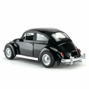 Метален Volkswagen Beetle 1:24, Черен, със звук, светлини и pull-back, Без опаковка