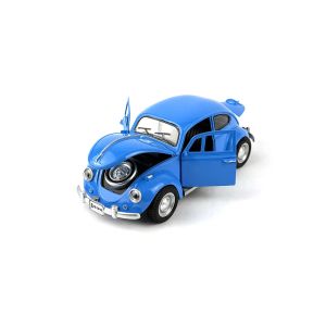 Метален Volkswagen Beetle 1:24, Син, със звук, светлини и pull-back, Без опаковка
