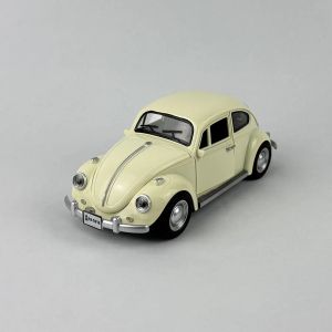 Метален Volkswagen Beetle 1:24, Кремав, със звук, светлини и pull-back, Без опаковка