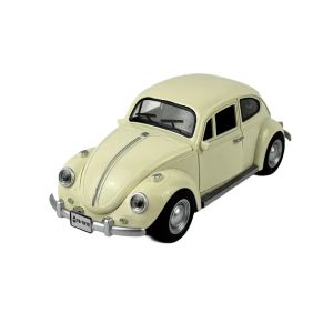 Метален Volkswagen Beetle 1:24, Кремав, със звук, светлини и pull-back, Без опаковка