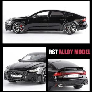 Метален автомобил Audi RS7 Sportback с ключ-дистанционно за светлини и звук, 1:18, черен
