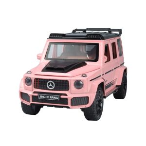 Метален джип G-Class 1:24 с пушек – розов, Отварящи се врати, Без опаковка