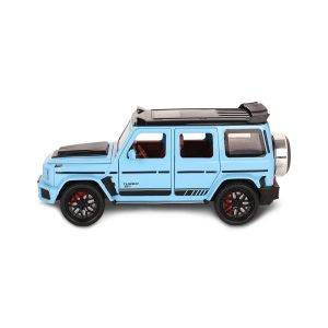 Метален джип G-Class 1:24 със звук, светлини, пушек и отварящи врати – син, Без опаковка