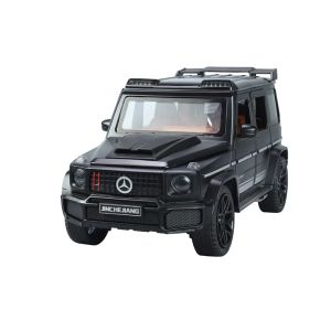 Метален джип G-Class 1:24 със звук, светлини, пушек и отварящи врати – черна, Без опаковка