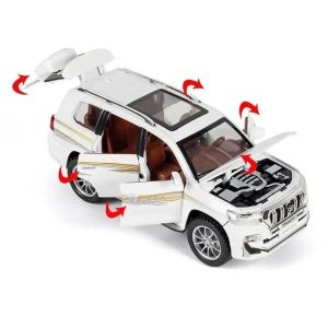 Метален джип Toyota Land Cruiser, 1:24, Бял, Без опаковка