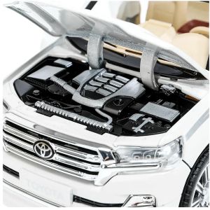 Метален джип Toyota Land Cruiser, 1:24, Бял, Без опаковка