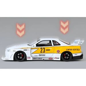 Метален автомобил Nissan Skyline GT-R R34, 1:24, Бял, Без опаковка