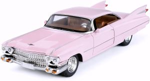Метален автомобил Cadillac Eldorado 1959, 1:24, Звук и светлини, Отварящи се врати, Без индивидуална опаковка, Розов