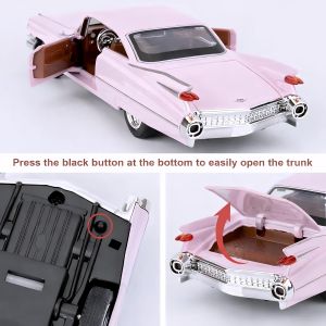 Метален автомобил Cadillac Eldorado 1959, 1:24, Звук и светлини, Отварящи се врати, Без индивидуална опаковка, Розов