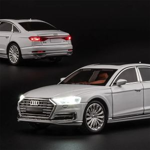 Метален автомобил Audi A8L, 1:24, Звук и светлини, Без индивидуална опаковка, Сив