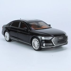 Метален автомобил Audi A8L, 1:24, Звук и светлини, Без индивидуална опаковка, Черен
