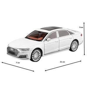 Колекционерски метален модел Audi A8L Luxury Edition, 1:24, Бял, Без индивидуална опаковка