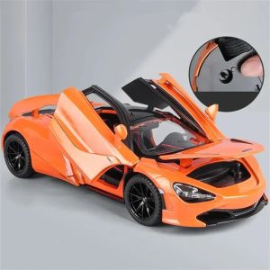 Метален автомобил McLaren 720S, 1:24, Звук и светлини, Оранжев, Без индивидуална опаковка