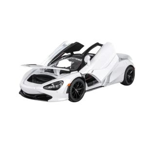 Метален автомобил McLaren 720S, 1:24, Звук и светлини, Бял, Без индивидуална опаковка