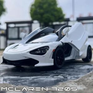 Метален автомобил McLaren 720S, 1:24, Звук и светлини, Бял, Без индивидуална опаковка