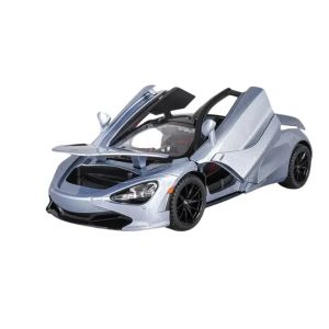 Метален автомобил McLaren 720S, 1:24, Звук и светлини, Сив, Без индивидуална опаковка