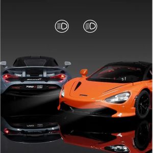 Метален автомобил McLaren 720S, 1:24, Звук и светлини, Черен, Без индивидуална опаковка