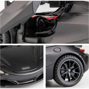 Метален автомобил McLaren 720S, 1:24, Звук и светлини, Черен, Без индивидуална опаковка