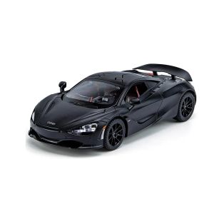 Метален автомобил McLaren 720S, 1:24, Звук и светлини, Черен, Без индивидуална опаковка