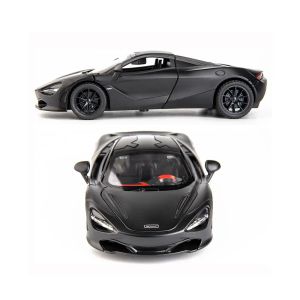 Метален автомобил McLaren 720S, 1:24, Звук и светлини, Черен, Без индивидуална опаковка