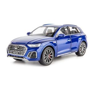 Метален автомобил Audi Q5, 1:24, Звук и светлини, Син, Без индивидуална опаковка