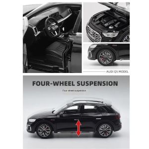 Метален автомобил Audi Q5, 1:24, Звук и светлини, Черен, Без индивидуална опаковка