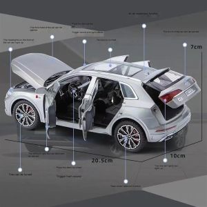 Метален автомобил Audi Q5, 1:24, Звук и светлини, Черен, Без индивидуална опаковка