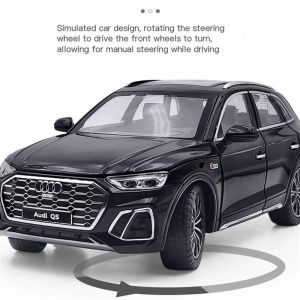 Метален автомобил Audi Q5, 1:24, Звук и светлини, Черен, Без индивидуална опаковка