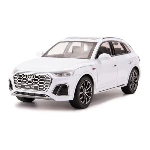 Метален автомобил Audi Q5, 1:24, Звук и светлини, Бял, Без индивидуална опаковка