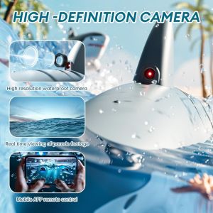 Акула с дистанционно управление, HD камера, LED светлини и приложение