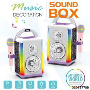 Детска караоке колонка с безжичен микрофон, LED светлини и Bluetooth