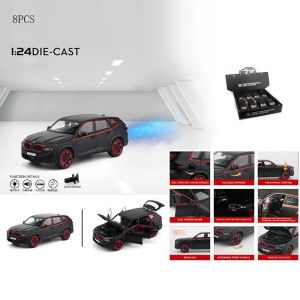 Метална кола BMW XM 1:24, Черна, Пушек, Светлини, Звук, Без индивидуална опаковка