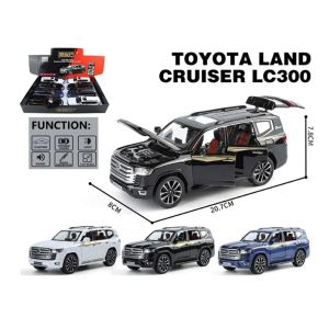 Метален джип Toyota Land Cruiser LC300, 1:24, Син, Без индивидуална опаковка