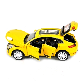 Метална кола Porsche Macan, Жълта, Без опаковка