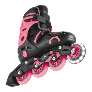 Детски ролери със светещи колела Globber, размер 34-37, розови