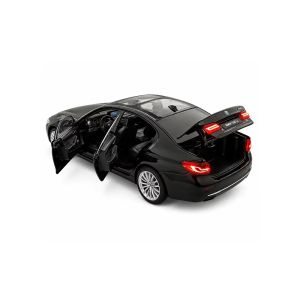 Метална кола BMW 530Li G30 5 Series, 1:24, черна, светлини и звук
