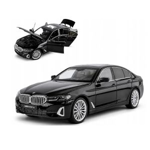 Метална кола BMW 530Li G30 5 Series, 1:24, черна, светлини и звук