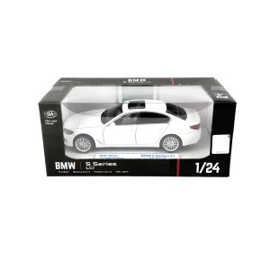 Метална кола BMW 530Li G30 5 Series, 1:24, бяла, светлини и звук