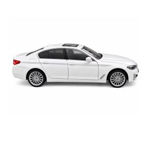 Метална кола BMW 530Li G30 5 Series, 1:24, бяла, светлини и звук